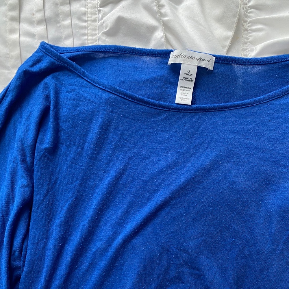 Blue flowy top